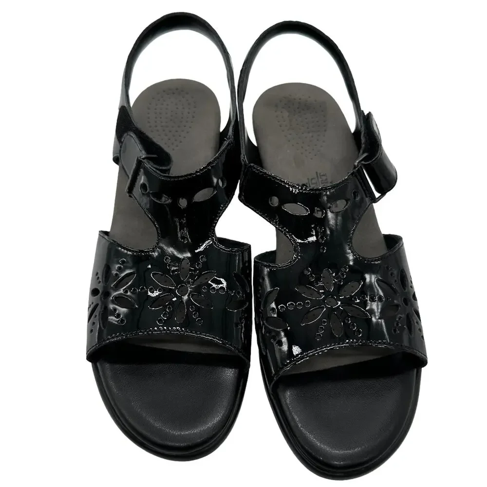 SAS Tripad Comfort Sunburst Heel Strap Sandal Black Size 9N Excellent Condition